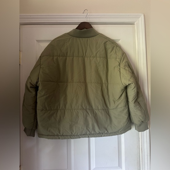 NWOT CISONO Quilted Bomber Sage Green Puffer Jack Womens Medium - Picture 9 of 10